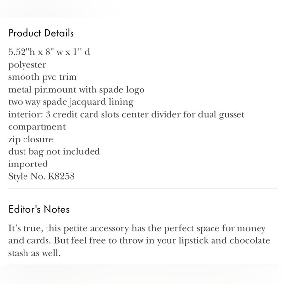 NWT KATE SPADE CHELSEA MEDIUM BLACK & WHITE WRISTLET POUCH - Picture 3 of 3